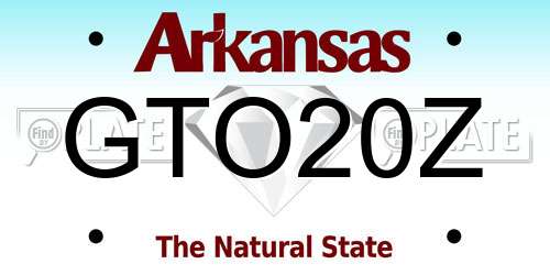 GTO20Z Arkansas License Plate