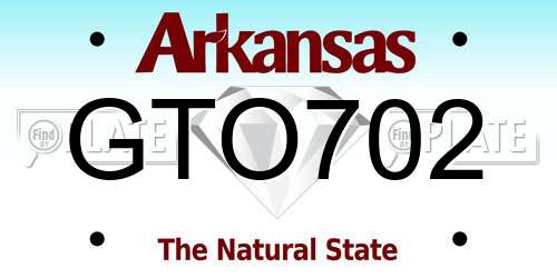 GTO702 Arkansas License Plate