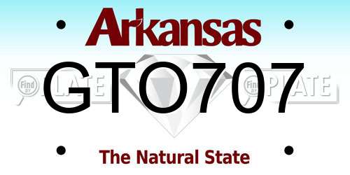 GTO707 Arkansas License Plate
