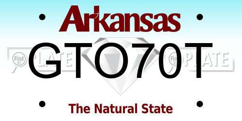 GTO70T Arkansas License Plate