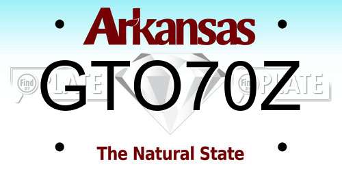 GTO70Z Arkansas License Plate