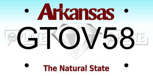 GTOV58 Arkansas License Plate