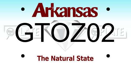 GTOZ02 Arkansas License Plate