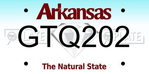 GTQ202 Arkansas License Plate