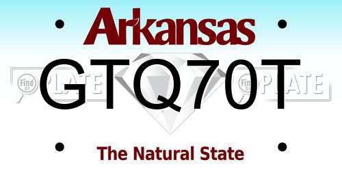 GTQ70T Arkansas License Plate