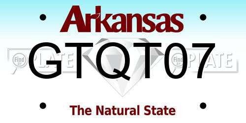 GTQT07 Arkansas License Plate