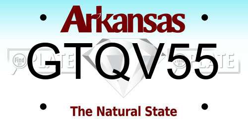 GTQV55 Arkansas License Plate