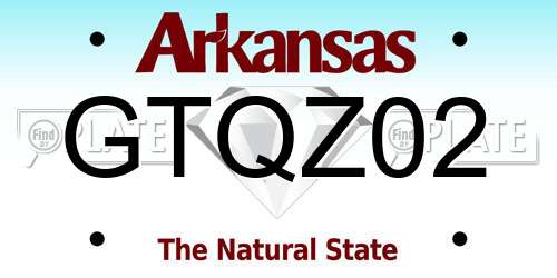 GTQZ02 Arkansas License Plate