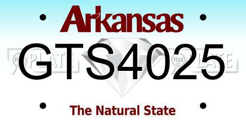 GTS4025 Arkansas License Plate