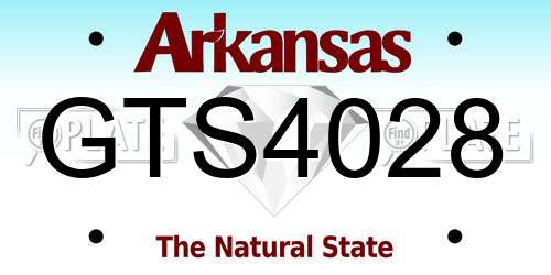 GTS4028 Arkansas License Plate