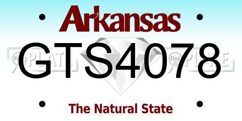 GTS4078 Arkansas License Plate