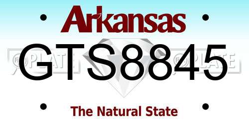 GTS8845 Arkansas License Plate