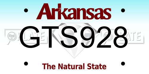 GTS928 Arkansas License Plate
