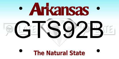GTS92B Arkansas License Plate