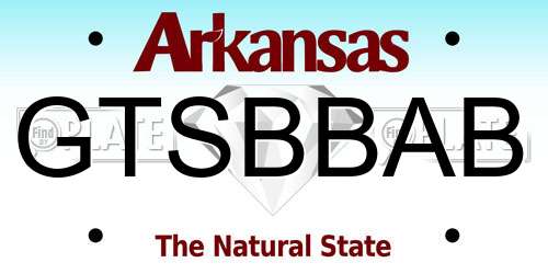 GTSBBAB Arkansas License Plate