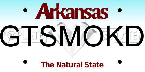 GTSMOKD Arkansas License Plate