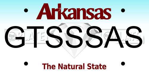 GTSSSAS Arkansas License Plate