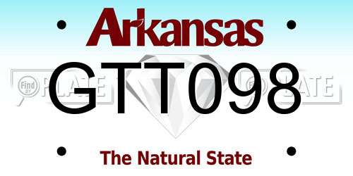 GTT098 Arkansas License Plate