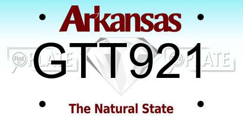 GTT921 Arkansas License Plate