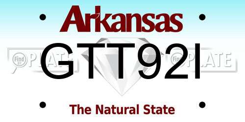 GTT92I Arkansas License Plate