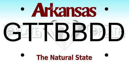 GTTBBDD Arkansas License Plate
