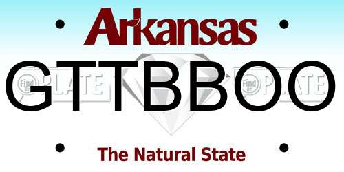 GTTBBOO Arkansas License Plate