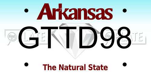 GTTD98 Arkansas License Plate