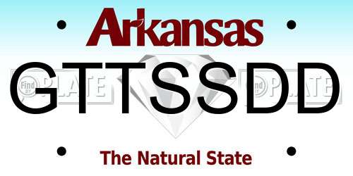 GTTSSDD Arkansas License Plate