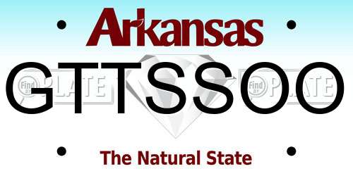 GTTSSOO Arkansas License Plate