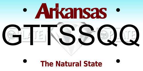 GTTSSQQ Arkansas License Plate
