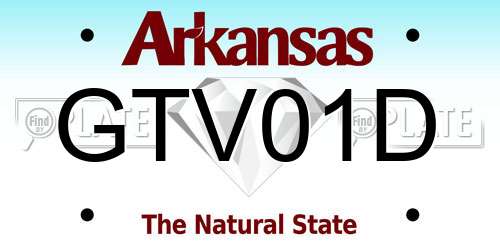 GTV01D Arkansas License Plate