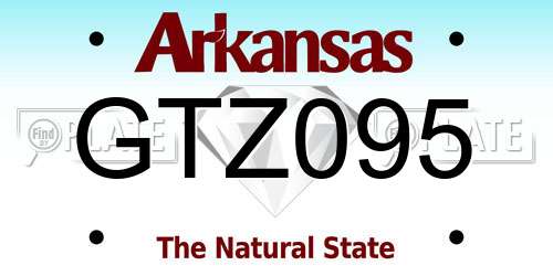 GTZ095 Arkansas License Plate