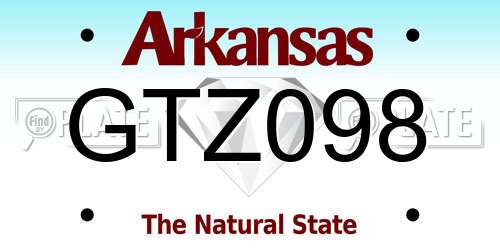 GTZ098 Arkansas License Plate