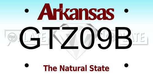 GTZ09B Arkansas License Plate