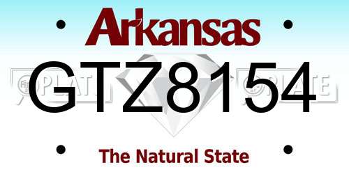 GTZ8154 Arkansas License Plate