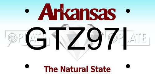 GTZ97I Arkansas License Plate