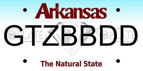 GTZBBDD Arkansas License Plate