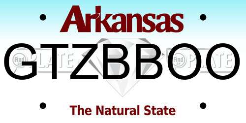 GTZBBOO Arkansas License Plate