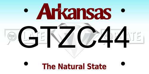 GTZC44 Arkansas License Plate