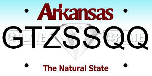 GTZSSQQ Arkansas License Plate