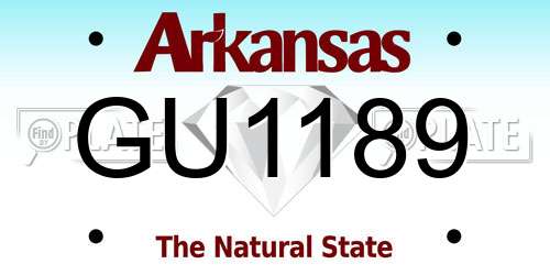 GU1189 Arkansas License Plate