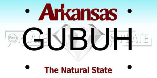 GUBUH Arkansas License Plate