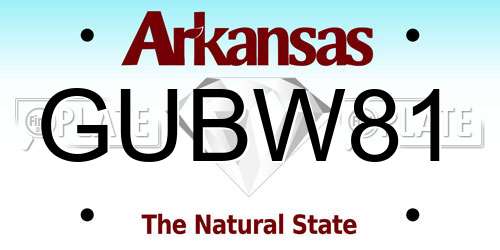 GUBW81 Arkansas License Plate