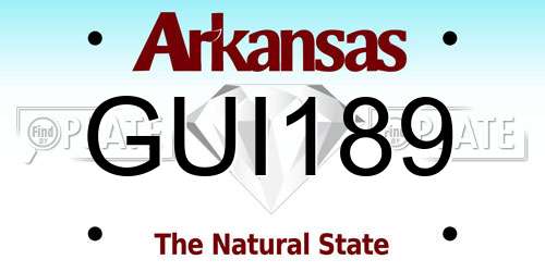 GUI189 Arkansas License Plate