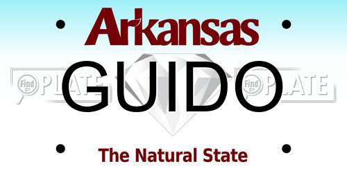 GUIDO Arkansas License Plate
