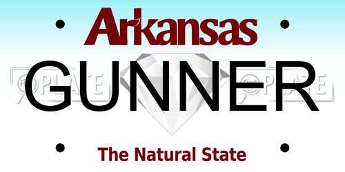 GUNNER Arkansas License Plate