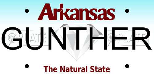 GUNTHER Arkansas License Plate