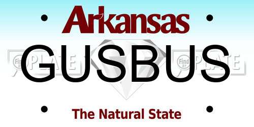 GUSBUS Arkansas License Plate