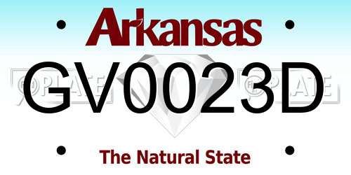 GV0023D Arkansas License Plate