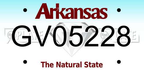 GV05228 Arkansas License Plate